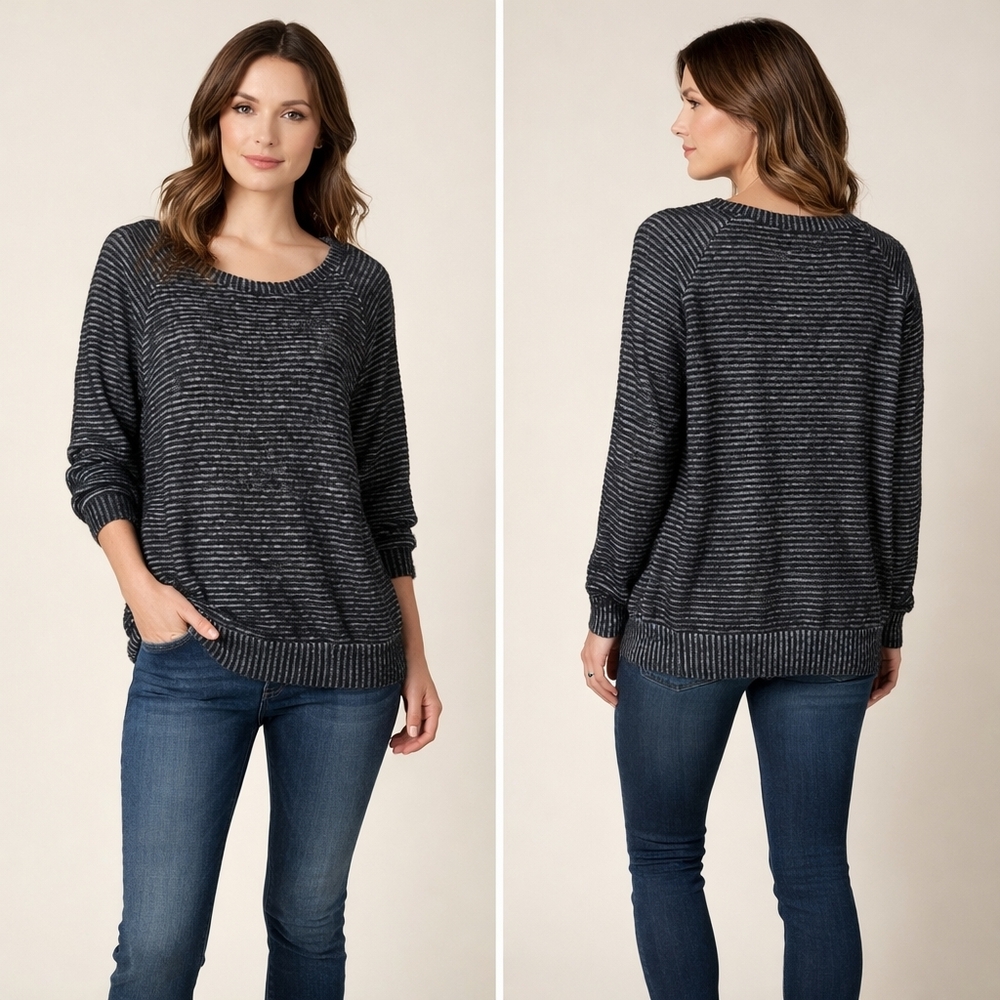 Nally & Millie Textured Stripe Knit Top – Size XL NWT